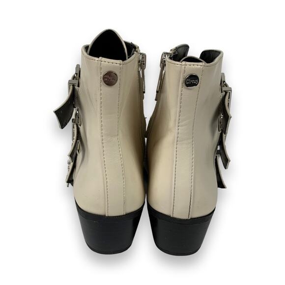 Circus by Sam Edelman Ivory Hutton Leather Ankle Boot with Straps and Buckles - Picture 4 of 9